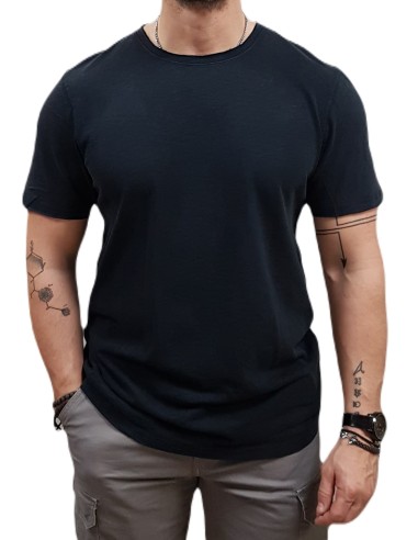 Superdry - M1012076A 98Τ-  Raw Edge Slub  T-shirt - Eclipse Navy  - Μπλούζα Μακό