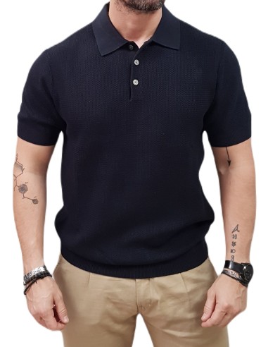 Jack&Jones - 12271483 - Jprcc Cooper Knit Polo SS SN - Night Sky - Slim Fit - Μπλούζα Polo