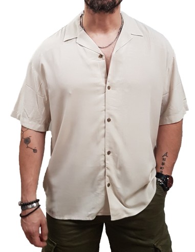 Jack&Jones - 12268443 -  Jje Jeff Solid Resort Shirt SS SN - Moonbeam -  Πουκάμισο
