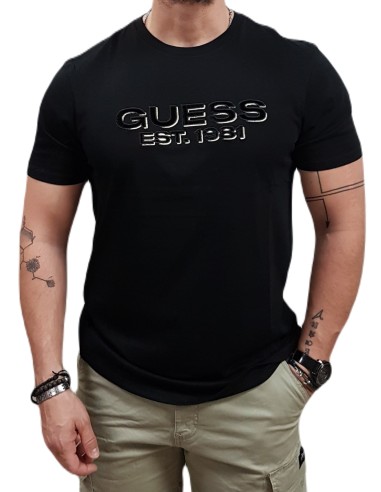 Guess - M5RI50K9RM1-JBLK - Velvet Logo - Black - Slim Fit - T-Shirt Μακό