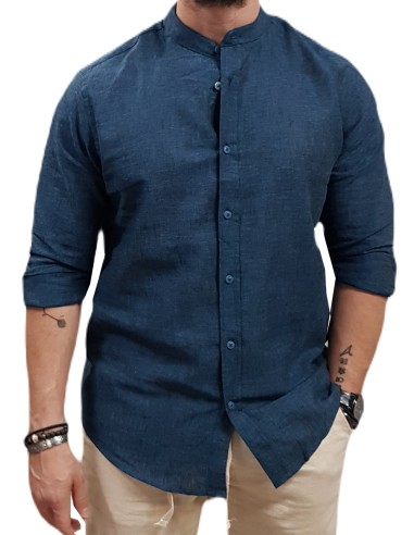Visconti - 2779-10 - Navy - Regular Fit - Mao Linen - Πουκάμισο