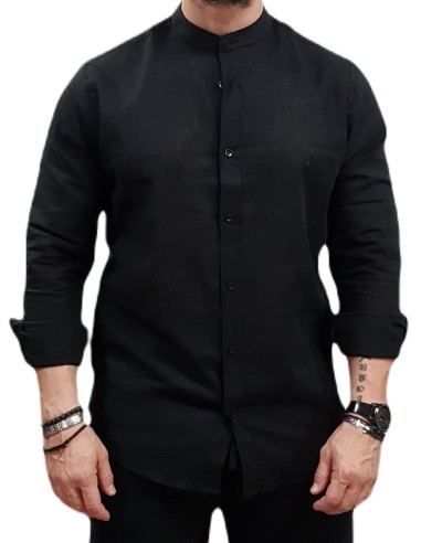 Visconti - 2779-12 - Black - Regular Fit - Mao Linen - Πουκάμισο