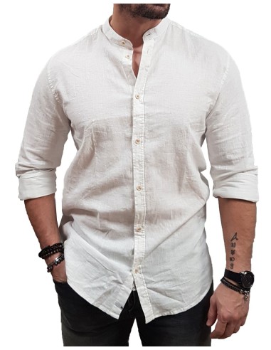 Rebase251-RGS-5057 - Mao Long Sleeve Shirt - Linen White - Πουκάμισο