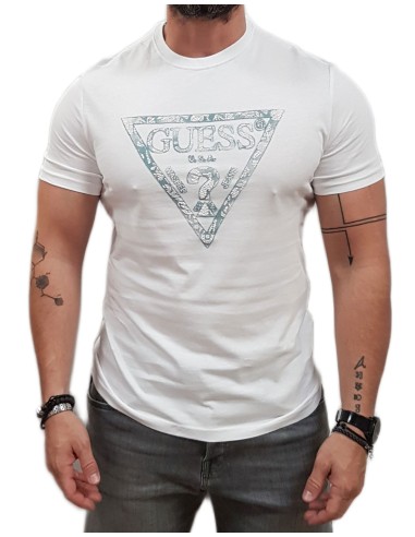 Guess - M5GI06I3Z14-G011- Triangle Logo - White  - Slim Fit - T-Shirt Μακό