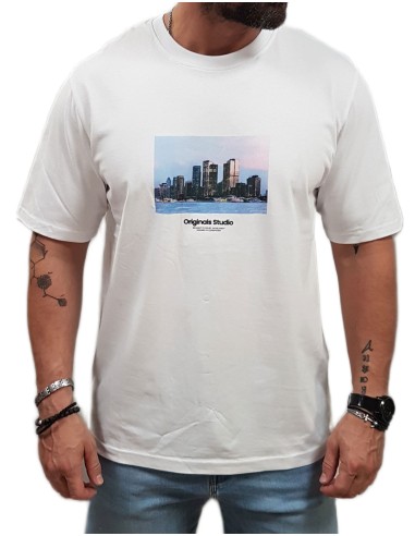 Jack&Jones - 12250421 - Jor Vesterbro Picture Tee SS Crew Neck SN - Bright White - Κοντομάνικο μπλουζάκι