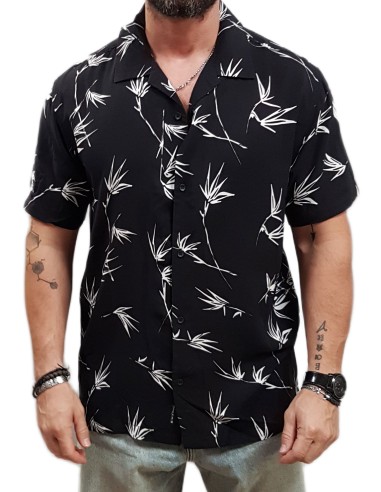 Rebase - 251RGS-5043 - Shirt AOP - CC34 Black - Κοντομάνικο Πουκάμισο
