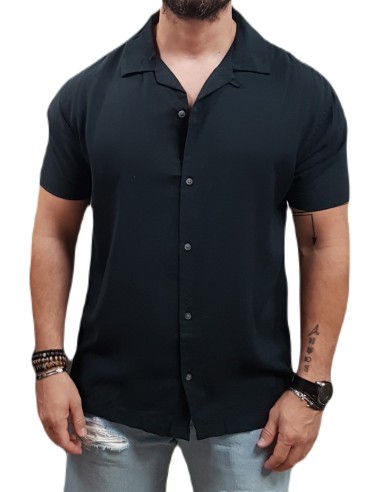 Rebase - 251RGS-5069 - Short Sleeve Shirt - Black - Κοντομάνικο Πουκάμισο