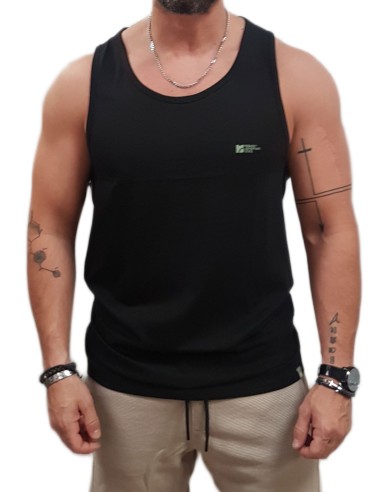 Rebase- 251RTSL-9023 - Sleeveless T-Shirt - Black- Μπλούζα αμάνικη