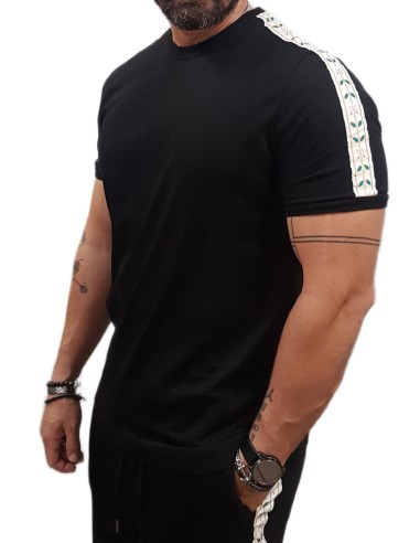 Vinyl Art - 15480-01 - leaf tape t-shirt - Black - μπλούζα μακό