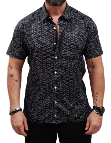 Rebase - 251RGS-5046 - Short Sleeve Shirt - CC47 Black - Κοντομάνικο Πουκάμισο