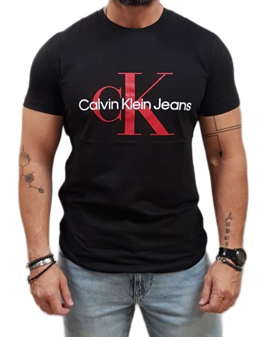 Calvin Klein  - J30J320935 0GO - Core Monogram - Ck Black/Salsa - Slim Fit - Μπλούζα Μακό