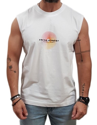 Jack&Jones - 12253914 - Jco Calma SL Tee Crew Neck - Bright White - Regular Fit -  Μπλούζα αμάνικη