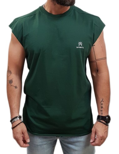Vinyl Art - 89520-20 - Oversized Sleeveless Tee - Green - μπλούζα αμάνικη
