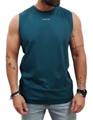 Rebase- 251RTSL-9043 - Sleeveless T-Shirt - Deep Teal - Μπλούζα αμάνικη