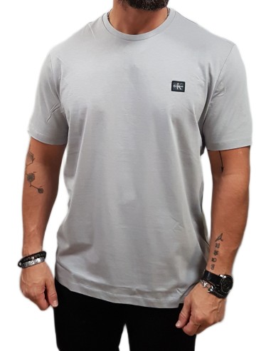 Calvin Klein  - LV04RC272G RO2 - SS Badge 30s Jersey Classic Tee - Formal Grey - Regular Fit - Μπλούζα Μακό