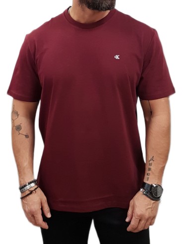 Calvin Klein  - LV040HM265 VLP - SS Smooth Cotton Solid Crew Neck - Deep Rouge - Regular Fit - Μπλούζα Μακό