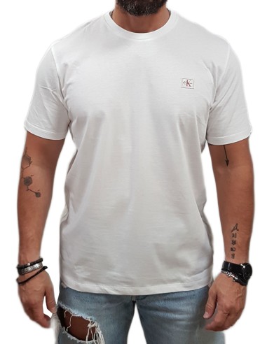 Calvin Klein  - LV04RC272G YAF - SS Badge 30s Jersey Classic Tee - Bright White - Regular Fit - Μπλούζα Μακό