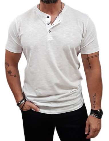 Rebase - 251RTS-9033 - Grandad Tee - White - Μπλούζα Μακό