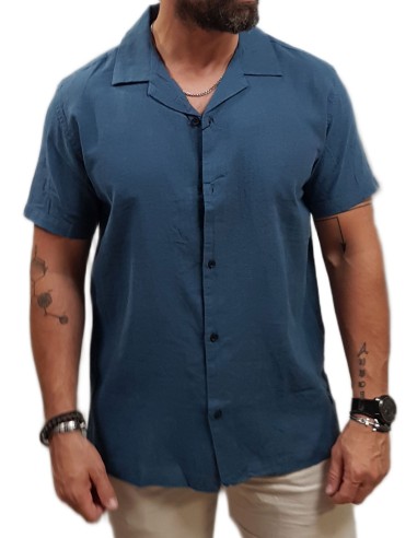 Rebase - 251RGS-5055 - Short Sleeve - Colonial Blue - Κοντομάνικο Πουκάμισο