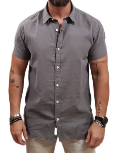 Rebase - 251RGS-5061B - Short Sleeve - Fog Grey - Κοντομάνικο Πουκάμισο