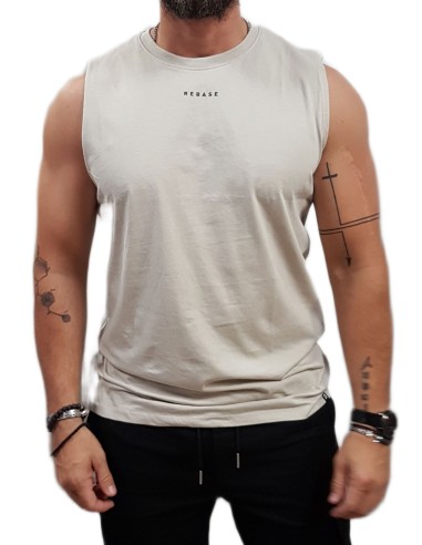 Rebase - 251RTSL-9043 - Sleeveless T-Shirt - Ice Grey - Μπλούζα αμάνικη