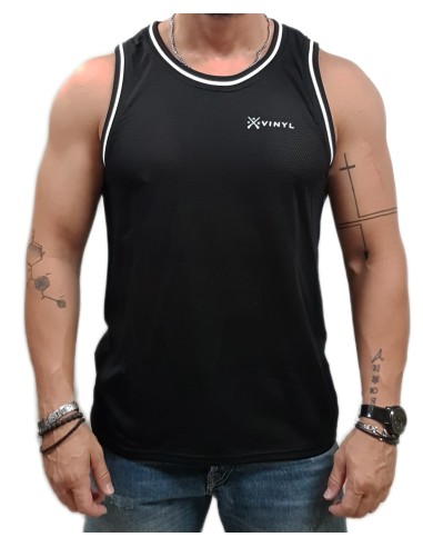 Vinyl Art - 48950-01- SLEEVELES TEE  - Black - μπλούζα αμάνικη