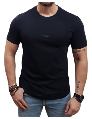 Guess - M2YI72I3Z14-G7V2 - Navy Blue - Slim Fit - T-Shirt Μακό