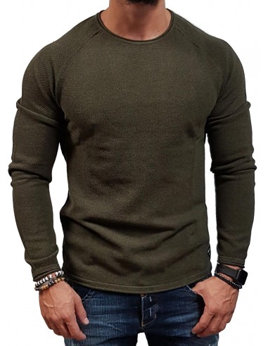 Jack&Jones - 12157321- Jje Hill Knit Crew Neck Noos - Olive Night - Μπλούζες Πλεκτά