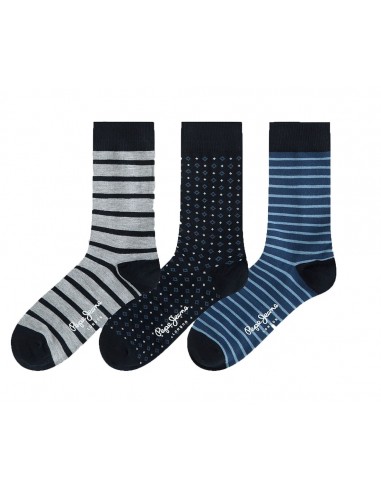 Pepe Jeans -  Gift Socks AUDLEY - PMU10720 - 3PK Grey Marl/Navy Stripe/ Geo 0AA - Κάλτσες