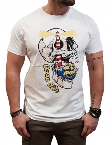 Jack&Jones - 12200378 - Jj Eustace Tee SS Crew Neck - White - Standard Fit - T-shirt