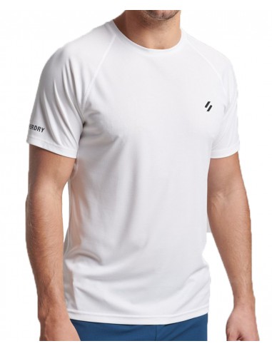 Superdry  - MS311338A 04C - TRAIN ACTIVE SS TEE - White - Μπλούζα Μακό