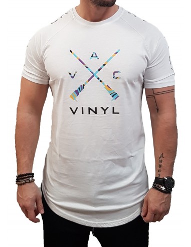 Vinyl Art - 8296002 - LINED COLOURS T-SHIRT - White - μπλούζα μακό
