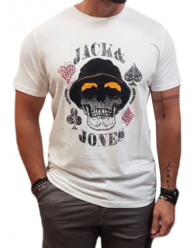 Jack&Jones - 12216369 - Jor Captain Tee SS Crew Neck SN - Cloud Dancer - Slim Fit  - T-shirt