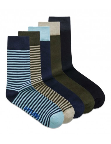 Jack&Jones - 12190662 - Jac Brand Aop Short Socks 5 Pack - Navy Blazer/Forest Night - Κάλτσες