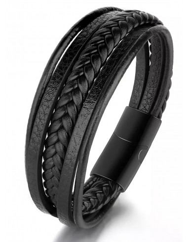 Legend - LGD-Br-2045/A - Leather Black Bracelet - Βραχιόλι