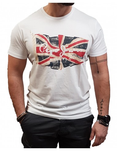 Pepe Jeans - PM508273-800 - Flag Logo N - White -  Μπλούζα μακό