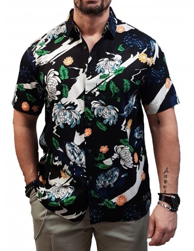 Superdry - M4010620A 8RQ - Vintage Hawaiian S/S Shirt - Aya Black Floral - Πουκάμισο Κοντομάνικο
