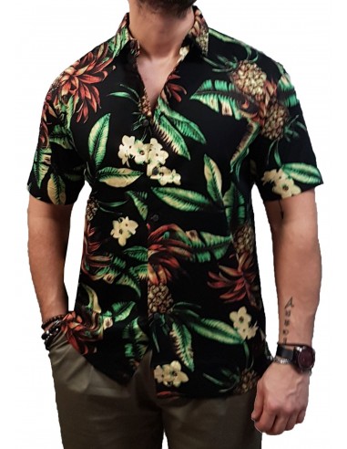 Superdry - M4010620A 9FC - Vintage Hawaiian S/S Shirt - Black Pineapples - Πουκάμισο Κοντομάνικο