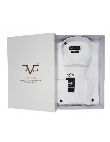 19V69 Versace Abbgliamento - 11.31-Modena Smoking - White - Slim Fit - Πουκάμισο slim fit