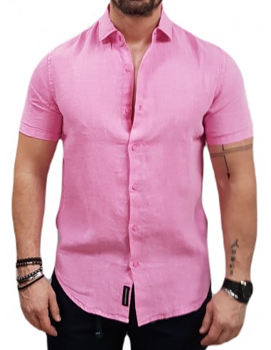 Superdry - M4010608A TZJ - Studios Casual Linen S/S Shirt - Fuchsia Pink - Πουκάμισο Κοντομάνικο