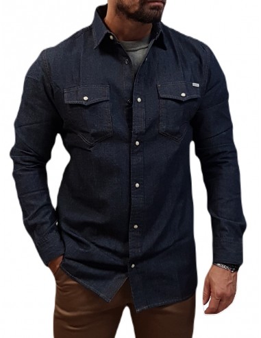 Jack&Jones - 12138115 - Jje Sheridan Shirt L/S Noos - Dark Denim - Slim Fit - πουκάμισο