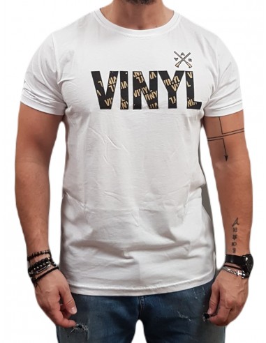 Vinyl Art - 96485-02 - EMPOSSED PRINT T-SHIRT - White - μπλούζα μακό