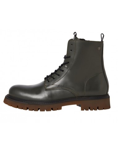 Jack&Jones - 12241131 - Jfw Dixon Leather Boot SN - Dark Olive - Μποτάκι Ανδρικό