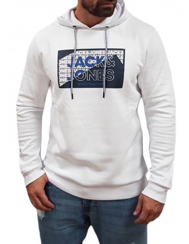 Jack&Jones - 12242480 - Jco Logan AW23 Sweat Hood - White - Φούτερ