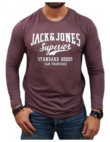 Jack&Jones - 12245273 - Jj LogoTee LS O-Neck 1 Col Mel Aw - Port Royale - Slim Fit - μπλούζα μακό