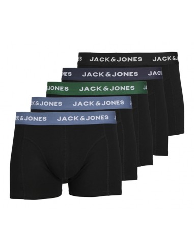 Jack&Jones - 12254366 - Jac Solid Trunks 5 Pack OP - Black/Blue waist  - Εσώρουχα
