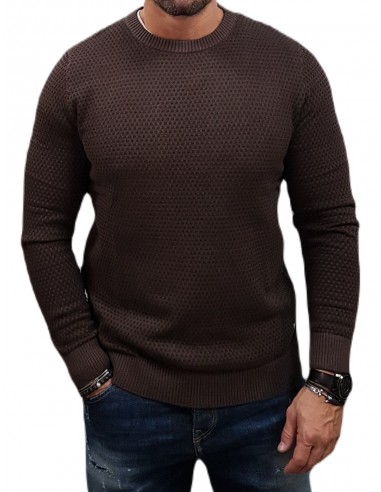 Jack&Jones - 12212816 - Jje Atlas Knit Crew Neck Noos - Seal Brown - Μπλούζες Πλεκτά