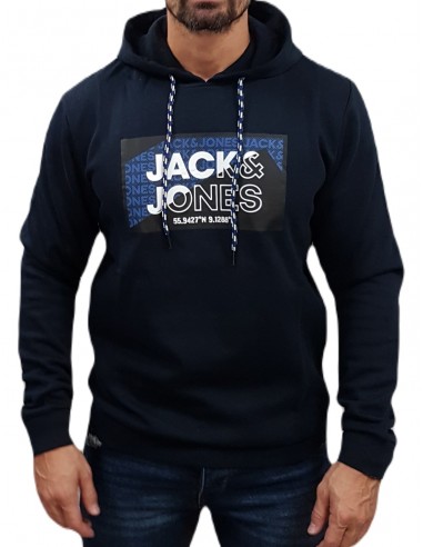 Jack&Jones - 12242480 - Jco Logan AW23 Sweat Hood - Navy Blazer - Φούτερ