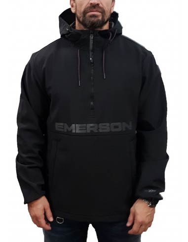 Emerson - 232.EM11.99 - Black/Grey - Hooded Bonded Pullover Jacket  - Μπουφάν