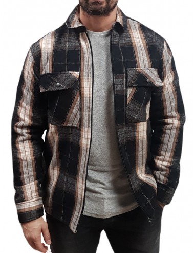 Rebase - 232.RGS.564 - CC1 - Black-Camel - Overshirt  Πουκάμισο